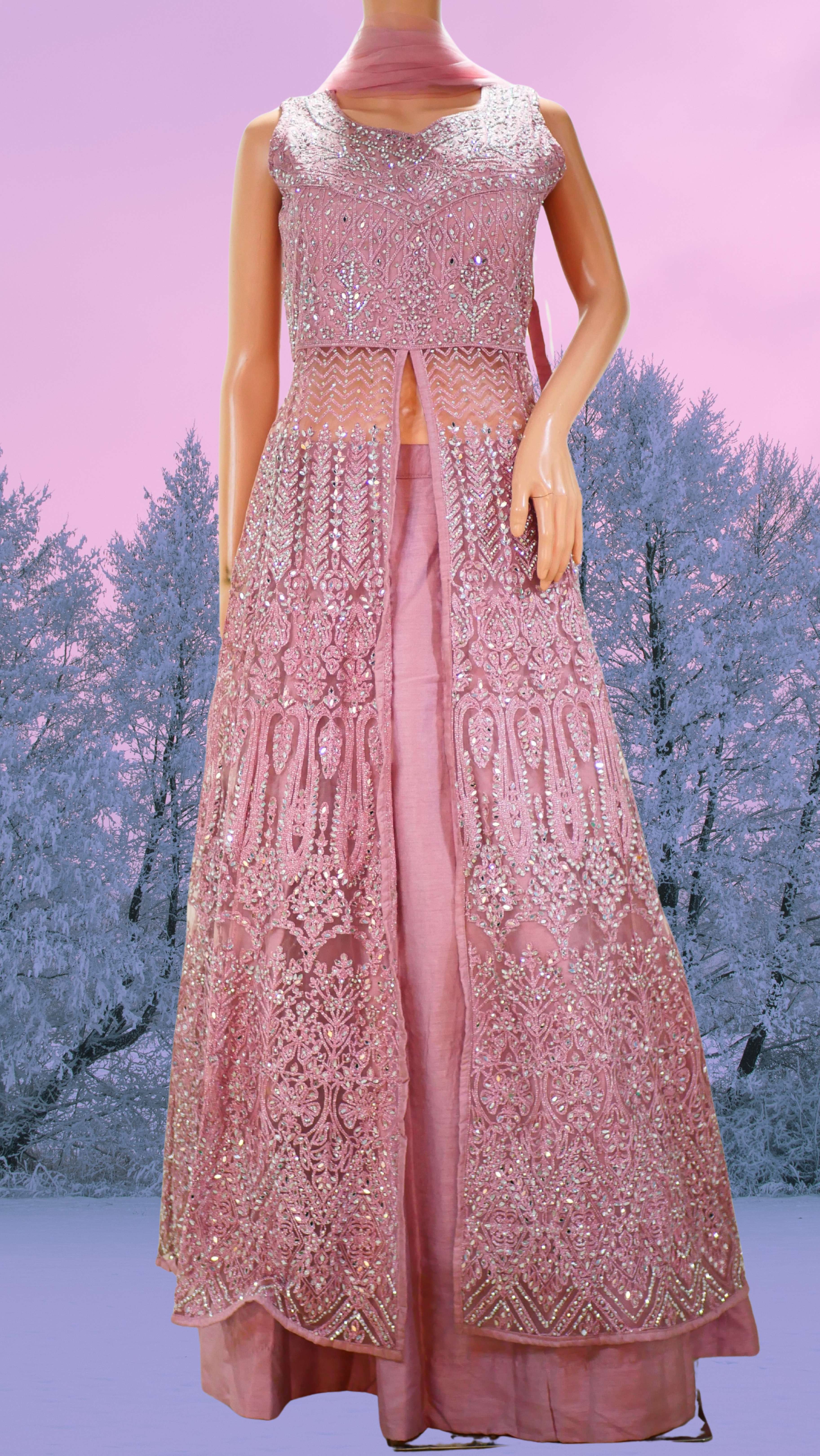 PARTY WEAR LONG CROP TOP